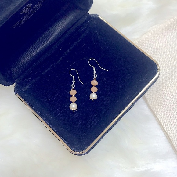 🆕Sweet Handmade Peachy Beaded Dangle Earrings for Pierced Ears👌🏼Lightweight🌸 - Picture 8 of 16